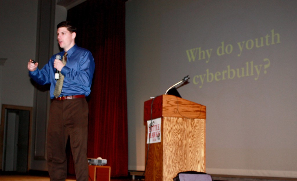 Got Internet Reputation?  Dr. Patchin speaks to freshmen about cyberbullying 