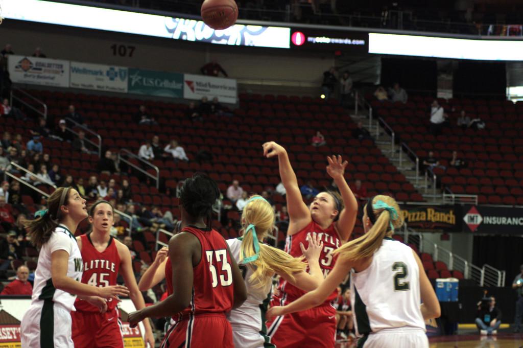 Hansche shoots against West during the state quarter-final game.  Photo by Annika Wasson