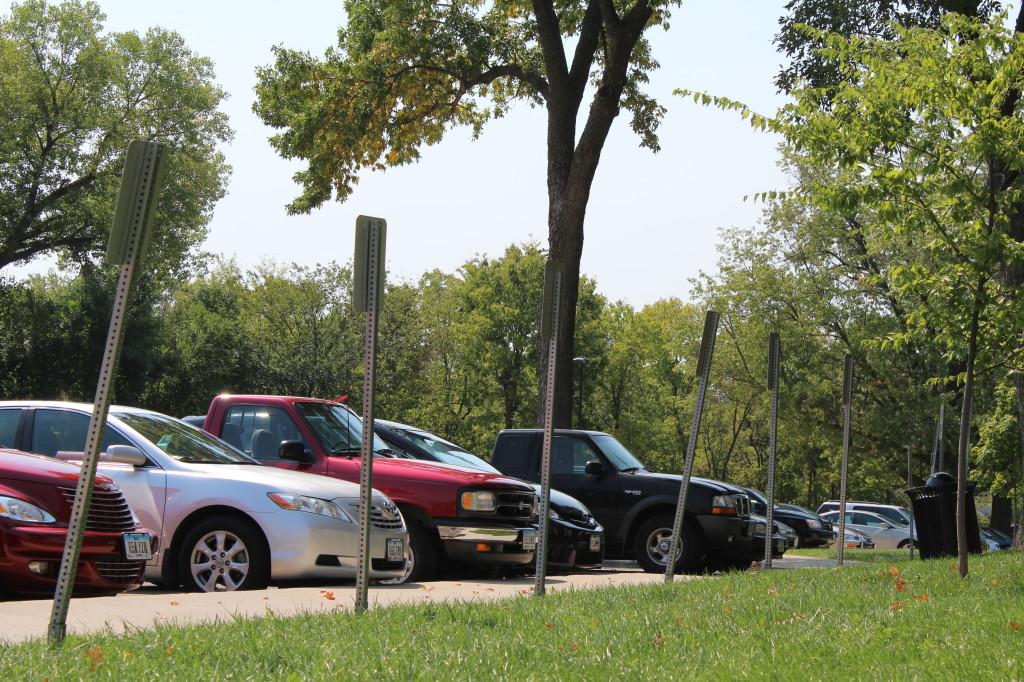 Faculty members have been forced to park in the Jock lot due to limited parking.  Photo by Eli Sheperd