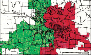 ICCSD School District Map [art by Juliette Enloe]