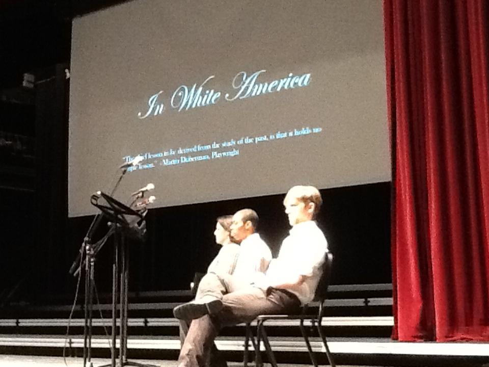 University of Iowa students perform In White America in Opstad Auditorium as part of MLK Jr. Day activities.