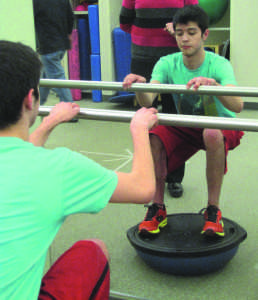 Gabe Caballero at physical therapy. 