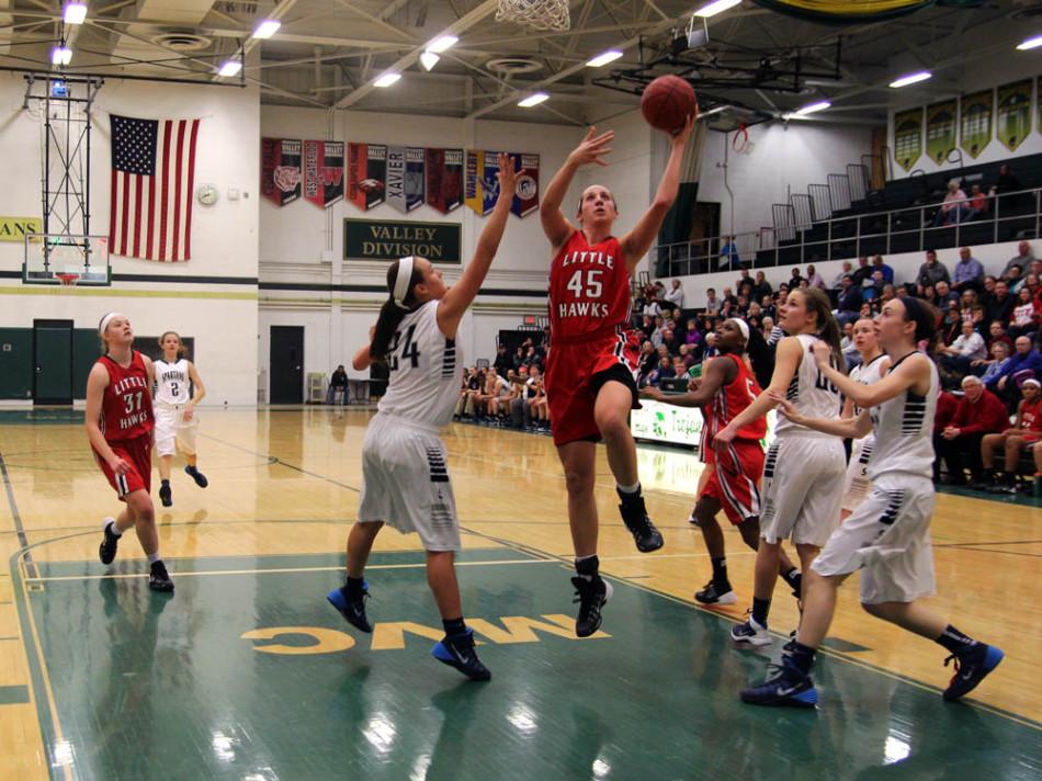 Haley Lorenzen 14 scores two of her 25 points Tuesday night.  Photo by Annika Wasson