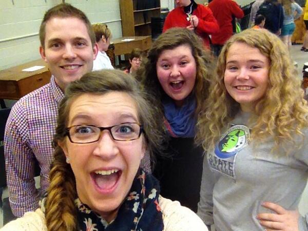 Dr. Thompson and a few of his choir students.