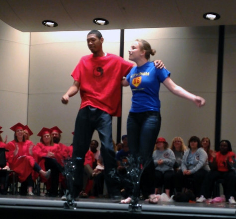 Elise Goodvin '15 and Cornell Stringer '15 perform Hakuna Matata