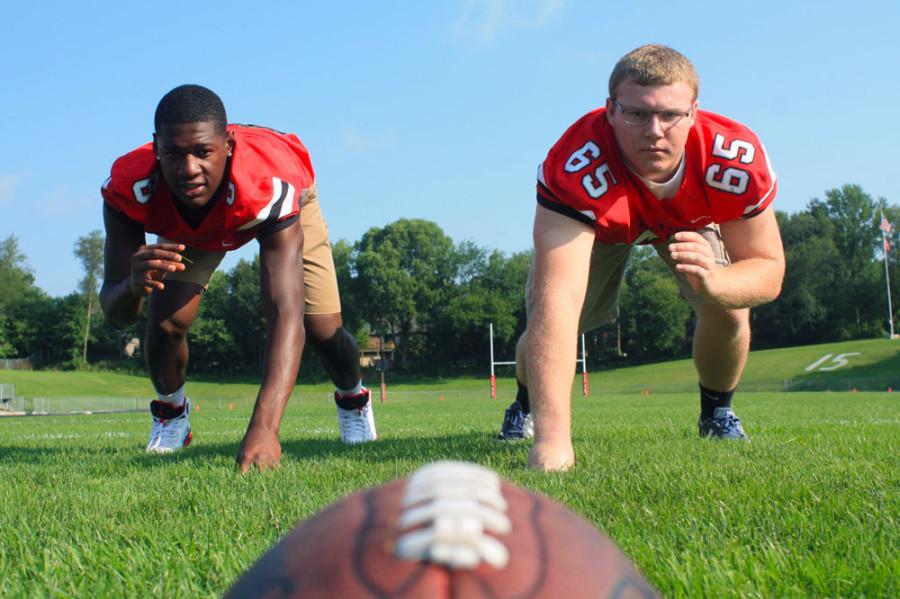 DeJuan McKenny 15 and Eric McDonald 15 zero in on the ball