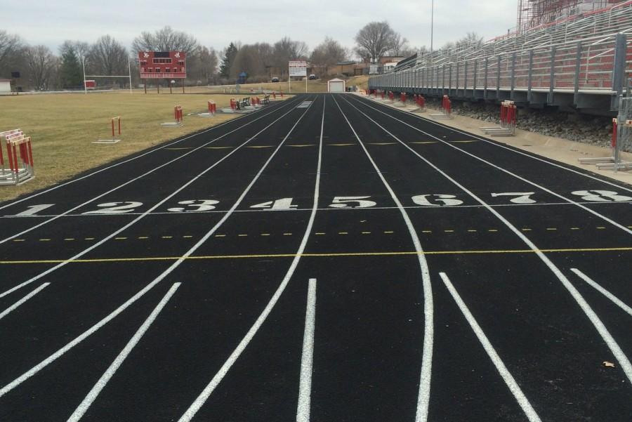 The City High track lays deserted due to the postponement of spring sports