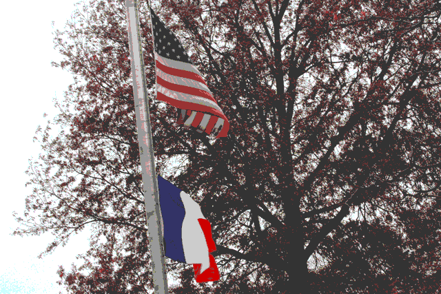 City+High+flies+the+French+flag+Monday+morning+to+show+support+after+the+attacks+abroad.