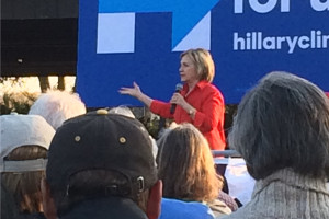 Hillary Clinton speaks in Coralville in November on her presidential campaign.