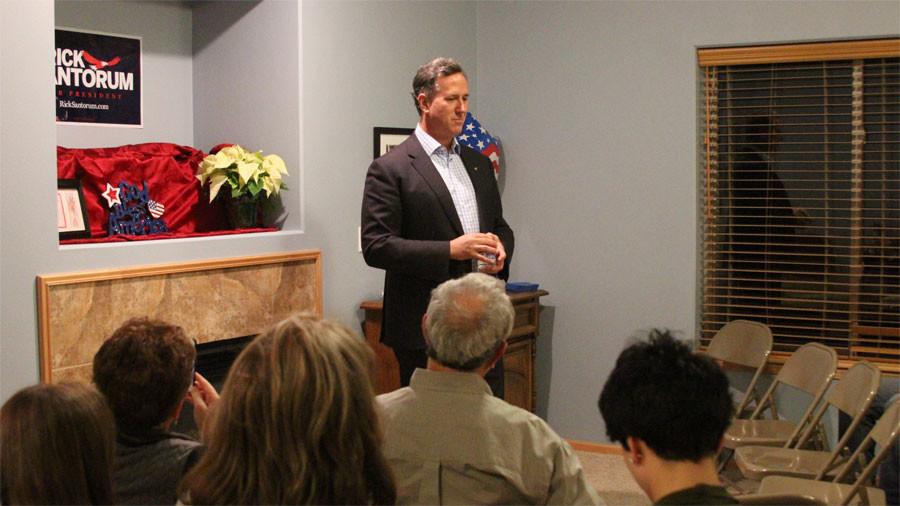 Rick Santorum Speaks at Iowa City Home