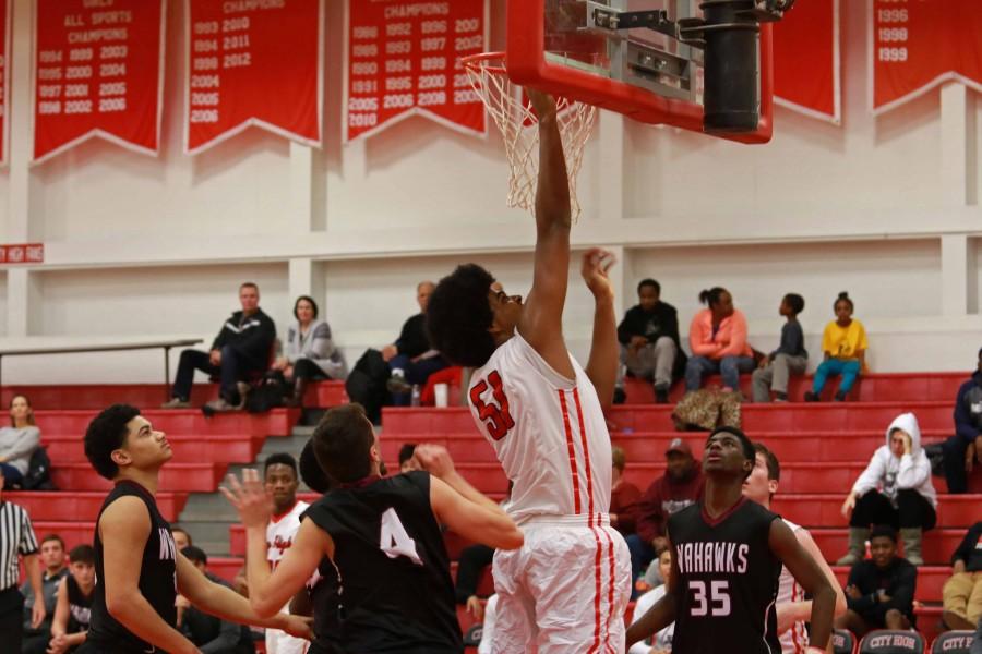 Micah Martin 16 makes a basket on Tuesday night.