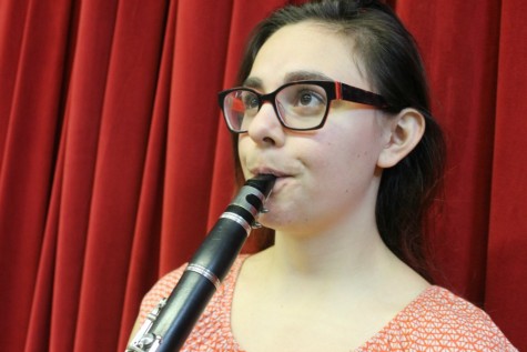 Michelle Jennings '17, SEIBA Concert Band participant, practices.