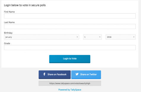 Senior Superlative voting on TallySpace. Seniors need to enter their name, grade and birthdate to vote.