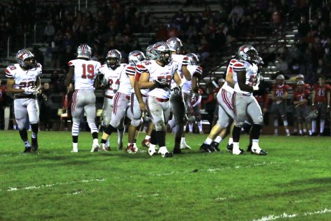 City Highs offense breaks the huddle against North Scott on Friday, October 29. 