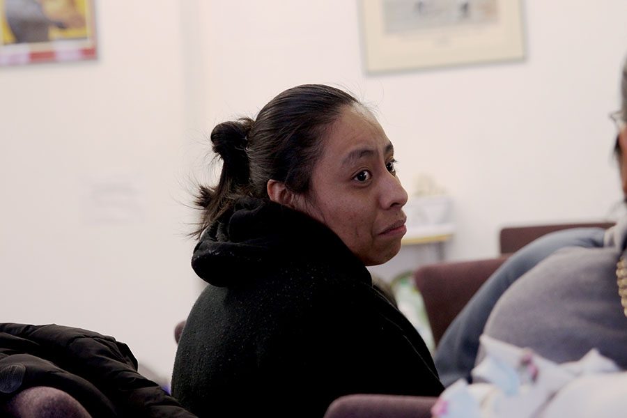 Elizabeth Bernal, who works for food service at City High, attends a meeting at the Center for Worker Justice of Eastern Iowa on February 4th. Bernal has been a proponent for immigrant rights, and advocated on behalf of Iowa City becoming a sanctuary city at a City Council meeting.