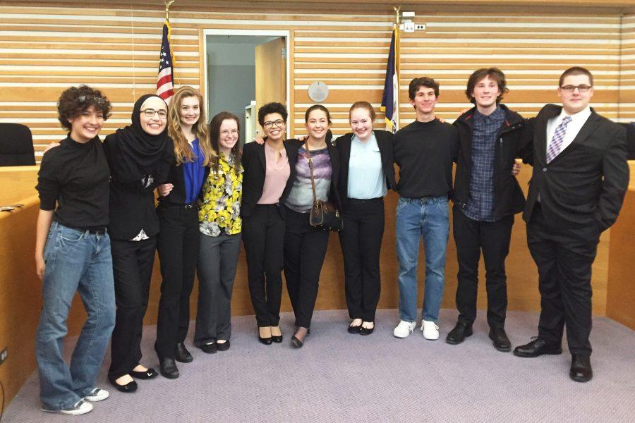 Red Team poses after winning regionals at the Boyd Law Center. They have now qualified to compete at the state competition.