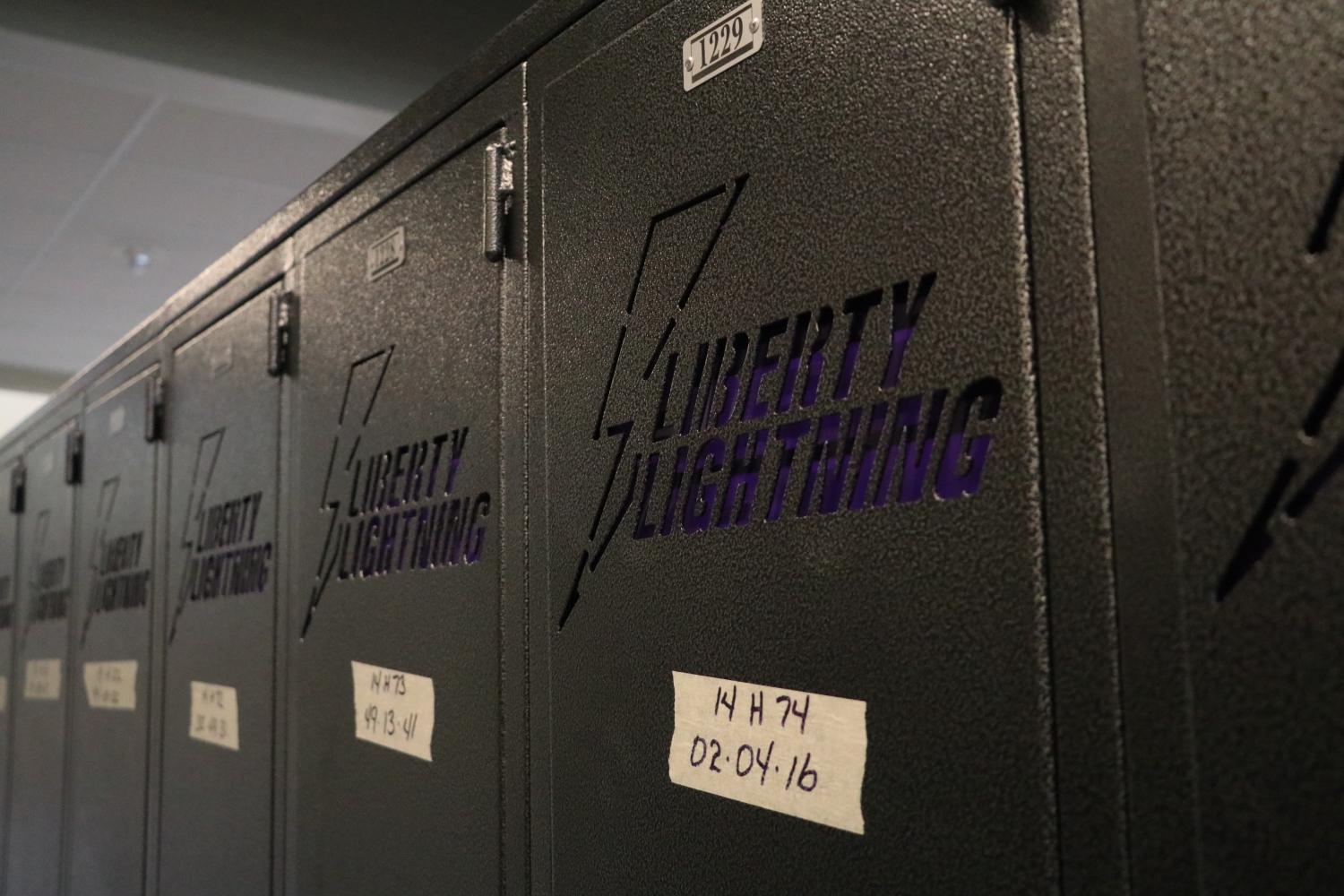 Lockers engraved with Liberty Lightning line the halls of the academic wing. 