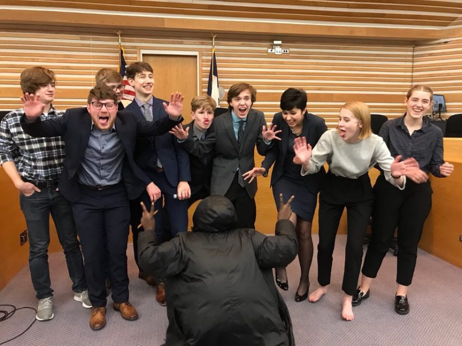 The author (third from right) with her Mock Trial team.