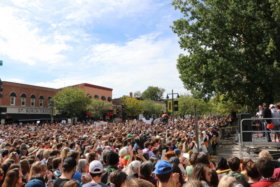 Greta Thunberg came to Iowa City in October and over 3,000 gathered to hear her and the other Iowa City climate strikers speak