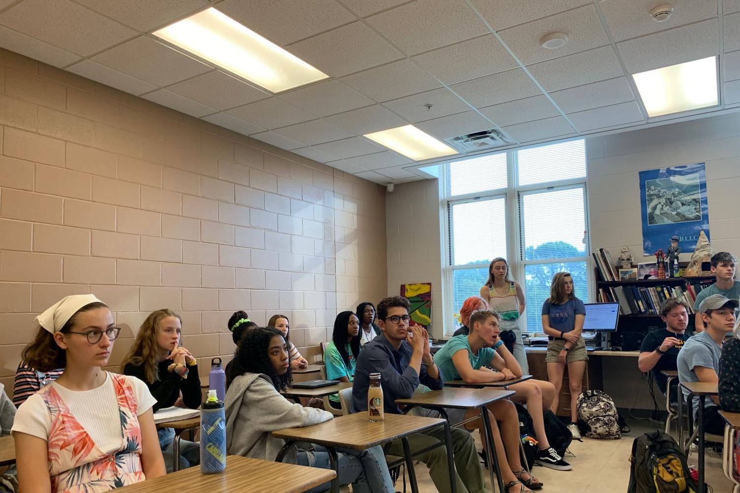 Student senate meeting on 9/11/19 discussing what to do about the gender categories policy for homecoming.