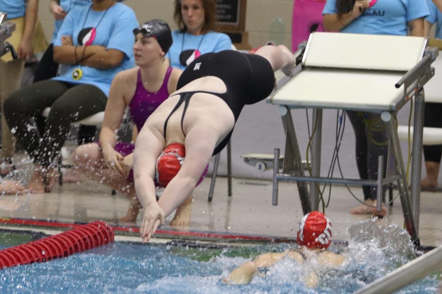 Grace Campion 22 finished the night in the final 100 yards of the 400 freestyle relay.