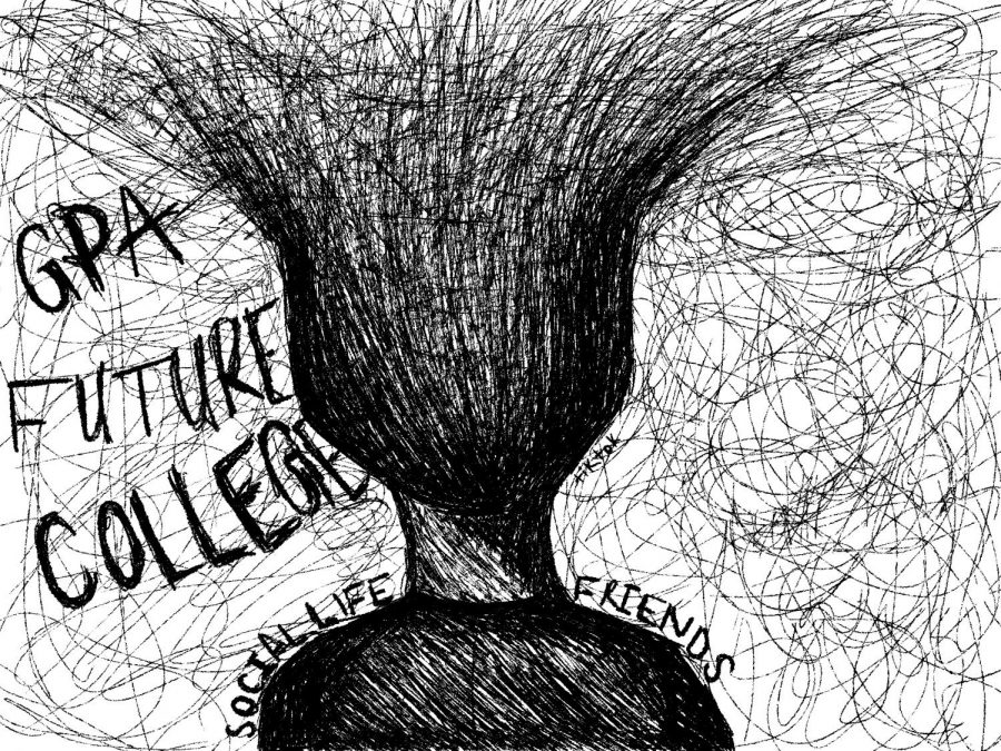 Art+shows+worries+that+many+seniors+are+feeling+as+their+final+year+of+high+school+begins.