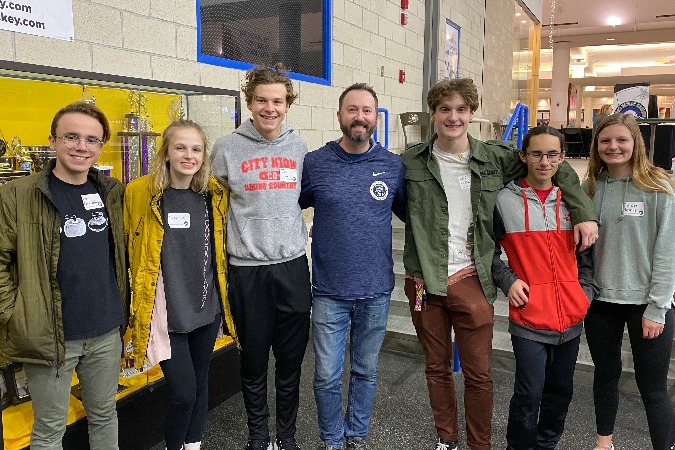 City High Curling Club with Olympic Curler Tyler George.