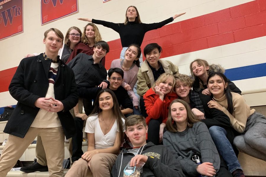 Members of the City High large group speech team pose for a picture at the end of the competition day.