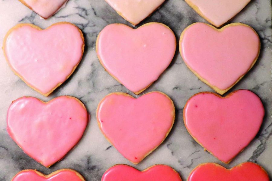 Valentines+Day+sugar+cookies+are+made+with+lemon+zest+which+gives+them+a+unique+flavor