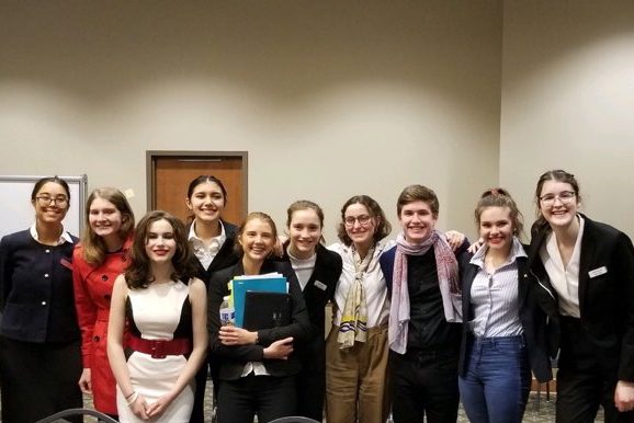 The junior mock trial team placed 4th at the regional tournament and advanced to state.