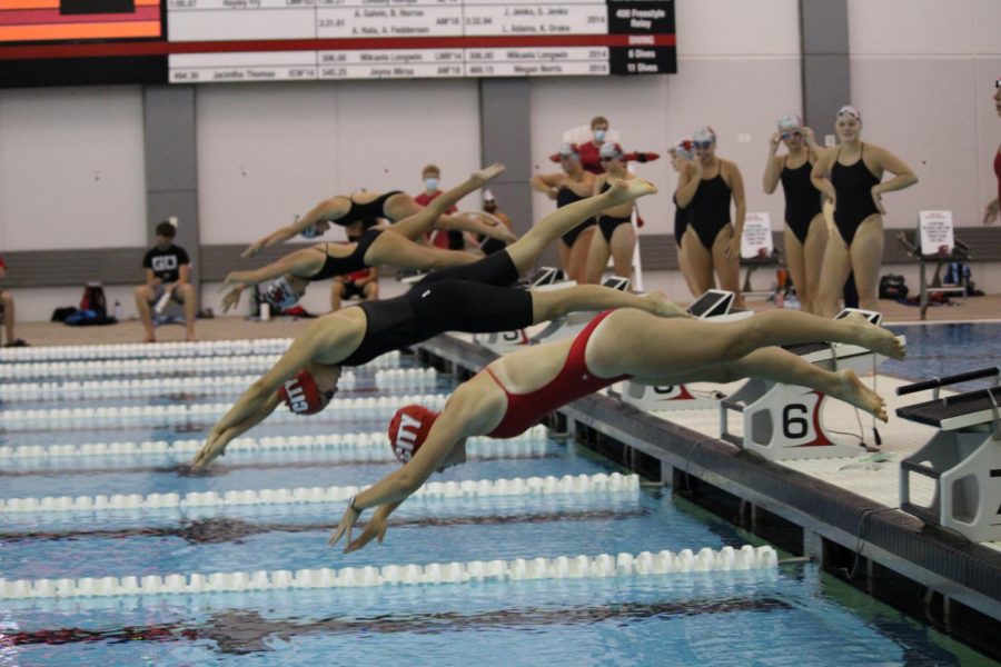 Rika Yahashiri 21 attempts to get the a state qualifying time in the 50 yard freestyle, in the first meet of the season. 