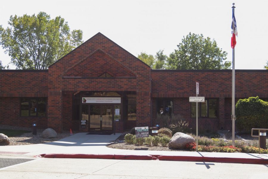 The Iowa City School District building on Dodge St.