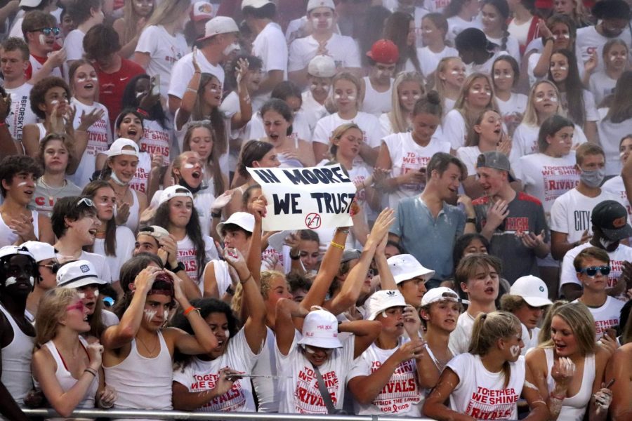 The City High student section had a white out for dance marathon.