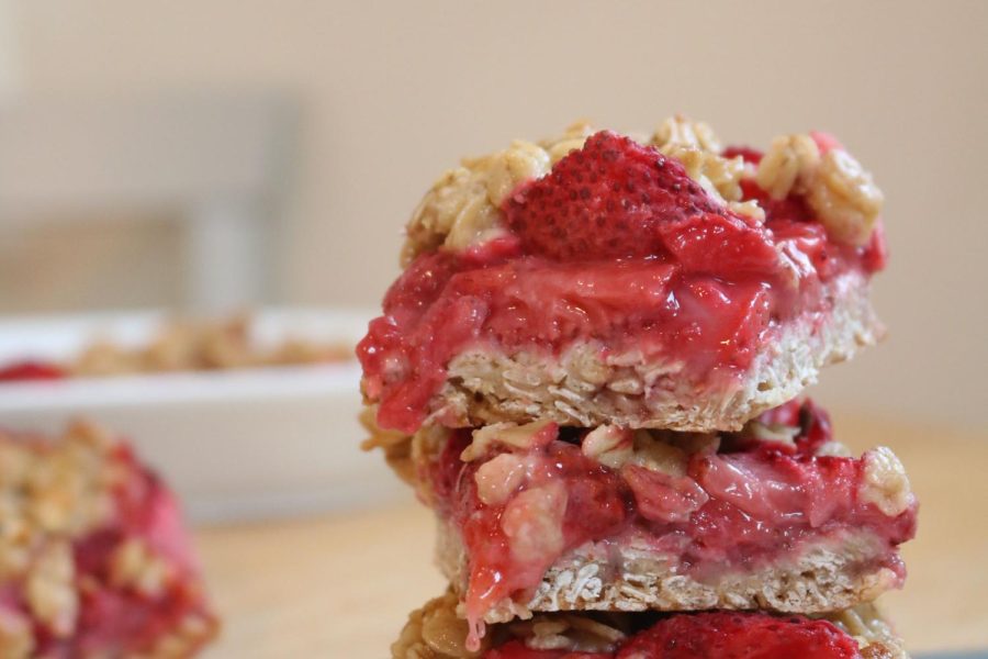 Pair these strawberry oat bars with vanilla ice cream for a sweet, refreshing dessert