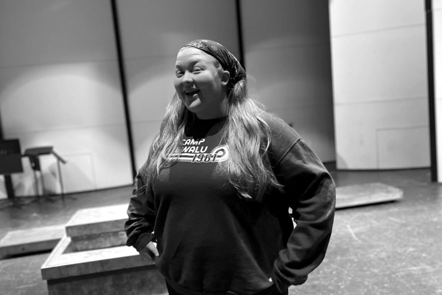 Ruth Meehan at rehearsal practicing her role of Sandra in Big Fish.