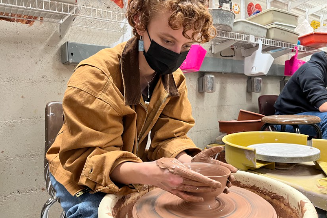 Maya Bennett ‘23 can often be found working on a new project on one of the pottery wheels in the art room during her spare time