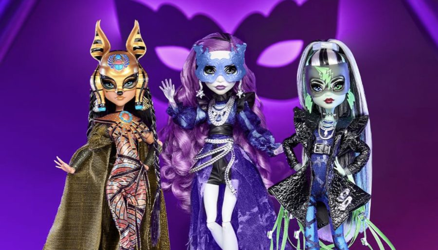 (Left to Right) The new dolls showcased: Cleo de Nile, Spectra Vondergeist, and Frankie Stein