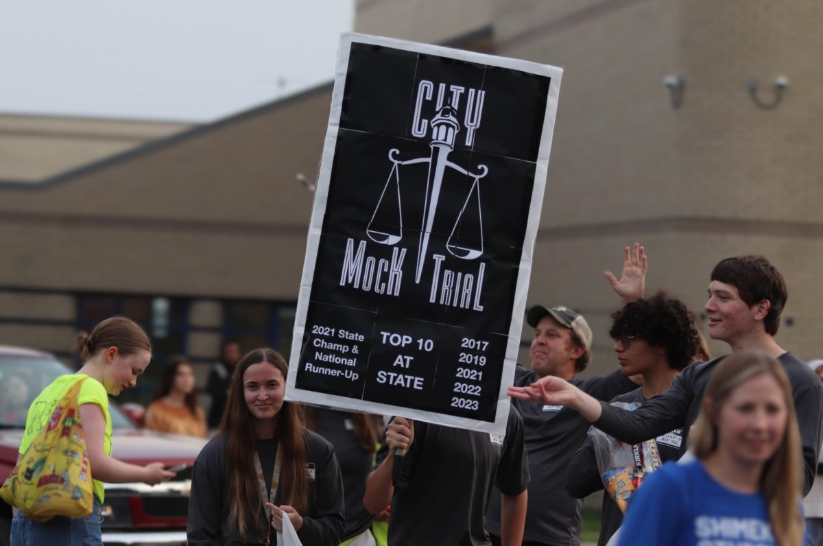 Mock Trial participants earlier this year marching in the Homecoming Parade