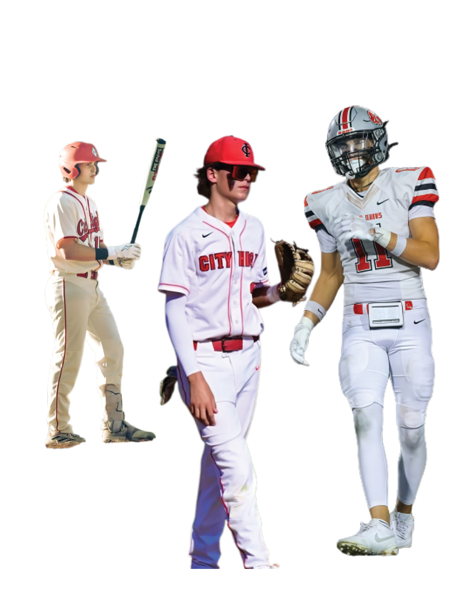Blaine Heick, Cal Vitense, and Ben Klitgaard starred in baseball and football this past year.