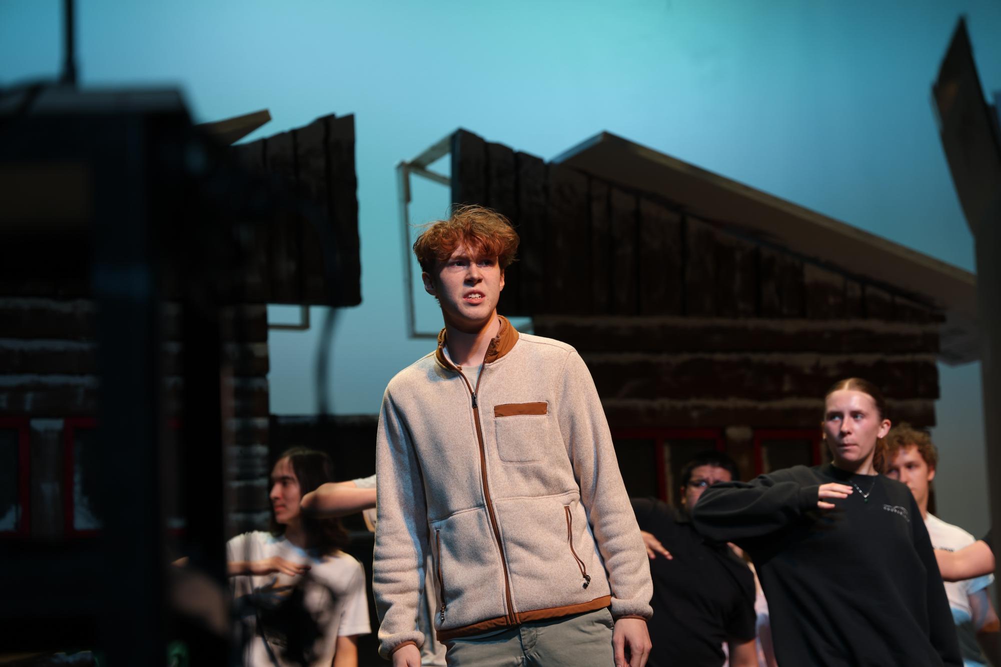 Nate Malone '27 as he gathers the people of Arendelle to confront Elsa