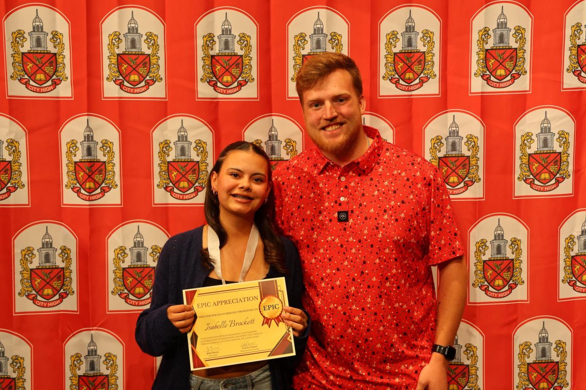 Mr. Peterson and Isabelle Brocket at the EPIC awards ceremony.  Mr. Peterson teaches Geometry and Algebra 1.